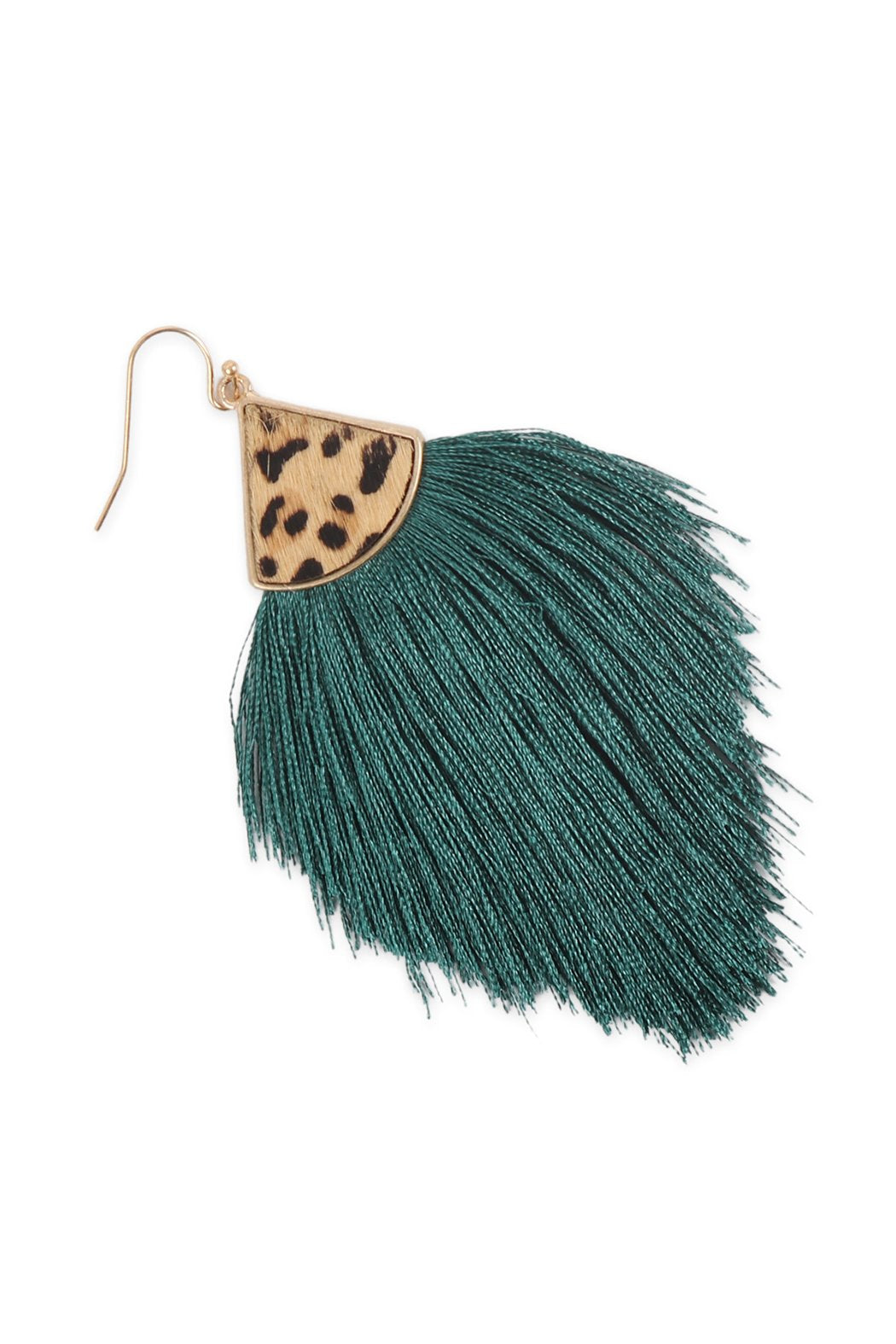 Leopard Real Leather Tassel Hook Earrings - 9 COLORS -