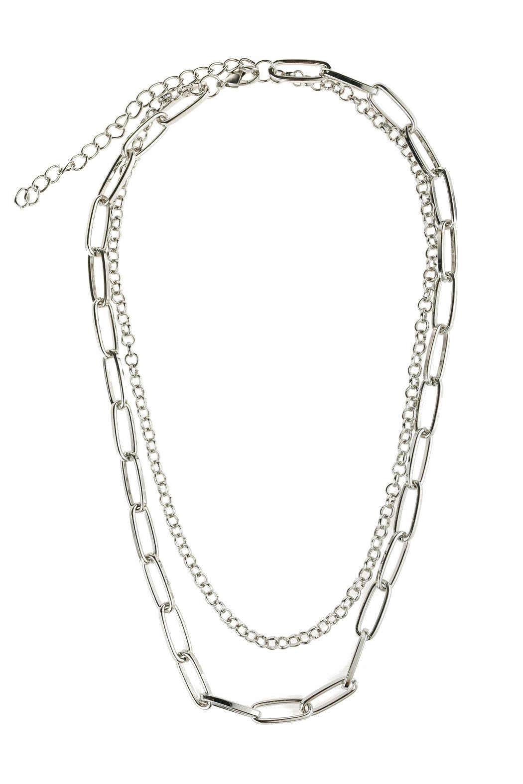 Riah Fashion - Multiline Chain Necklace - 2 FINISHES -