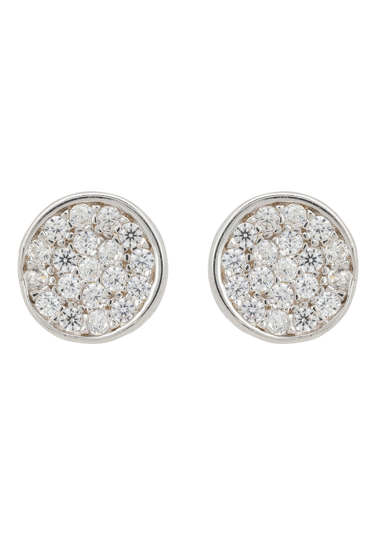 LATELITA - Sparkling Disc Mini Stud Earring Silver -