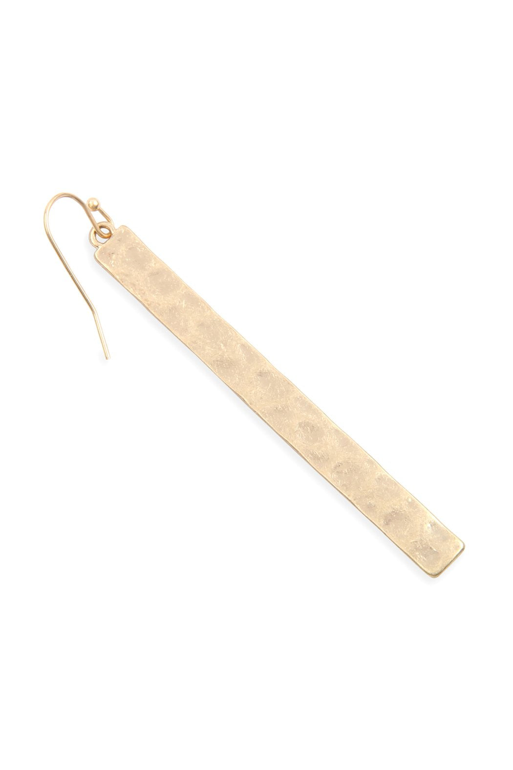 Bar Hammered Drop Earrings - 3 FINISHES -