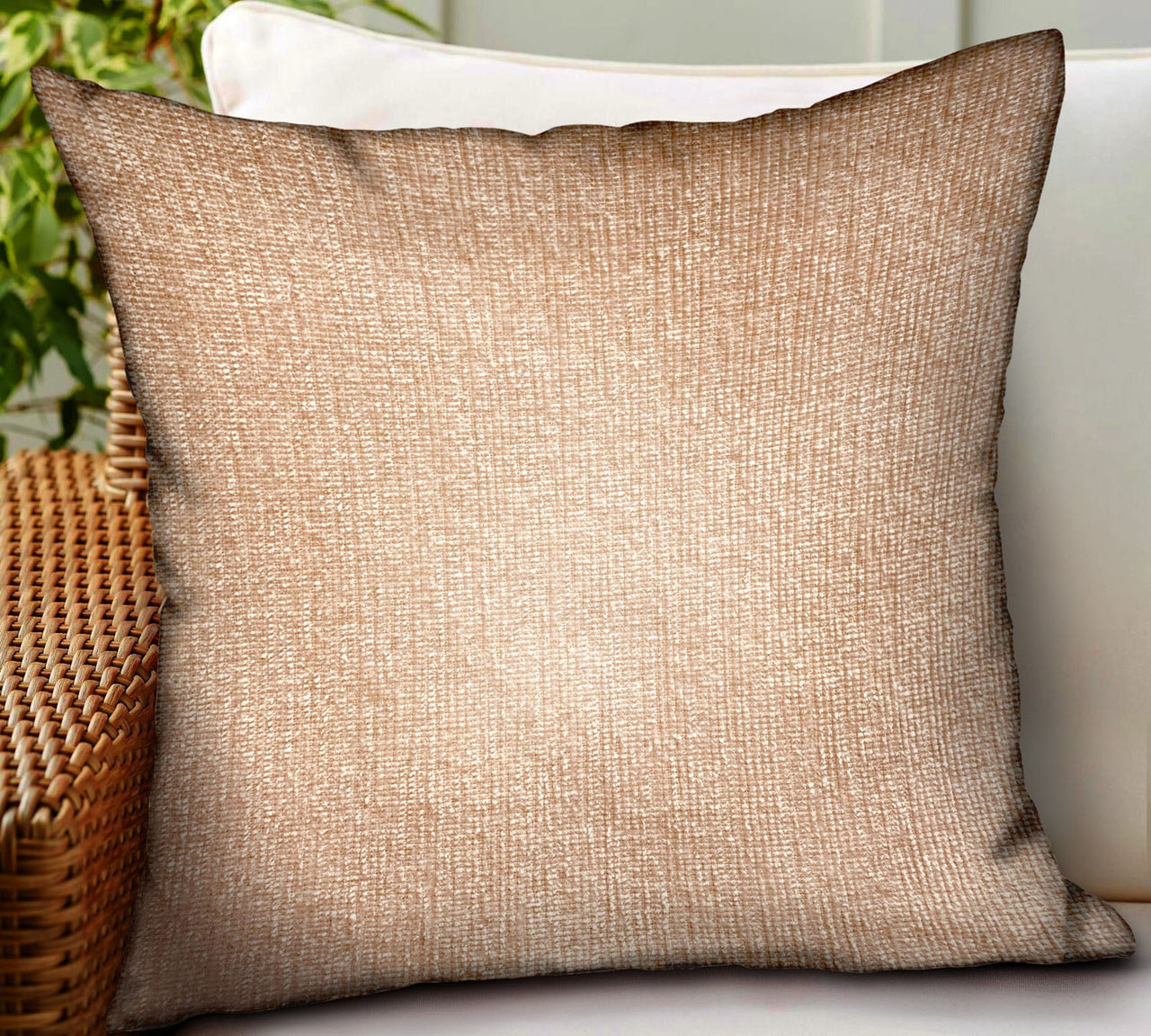 Lush Sepia Off White Solid Luxury Outdoor/Indoor Throw Pillow - 6 SIZES -