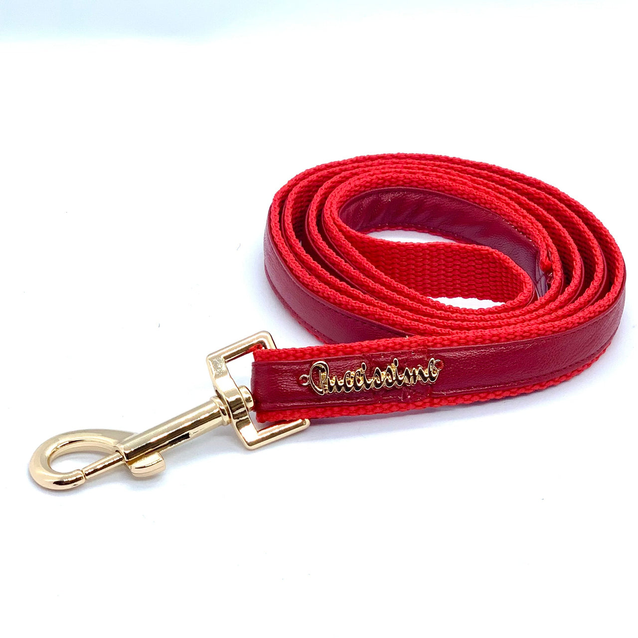 Puccissime - Cherry Red Leather Leash -