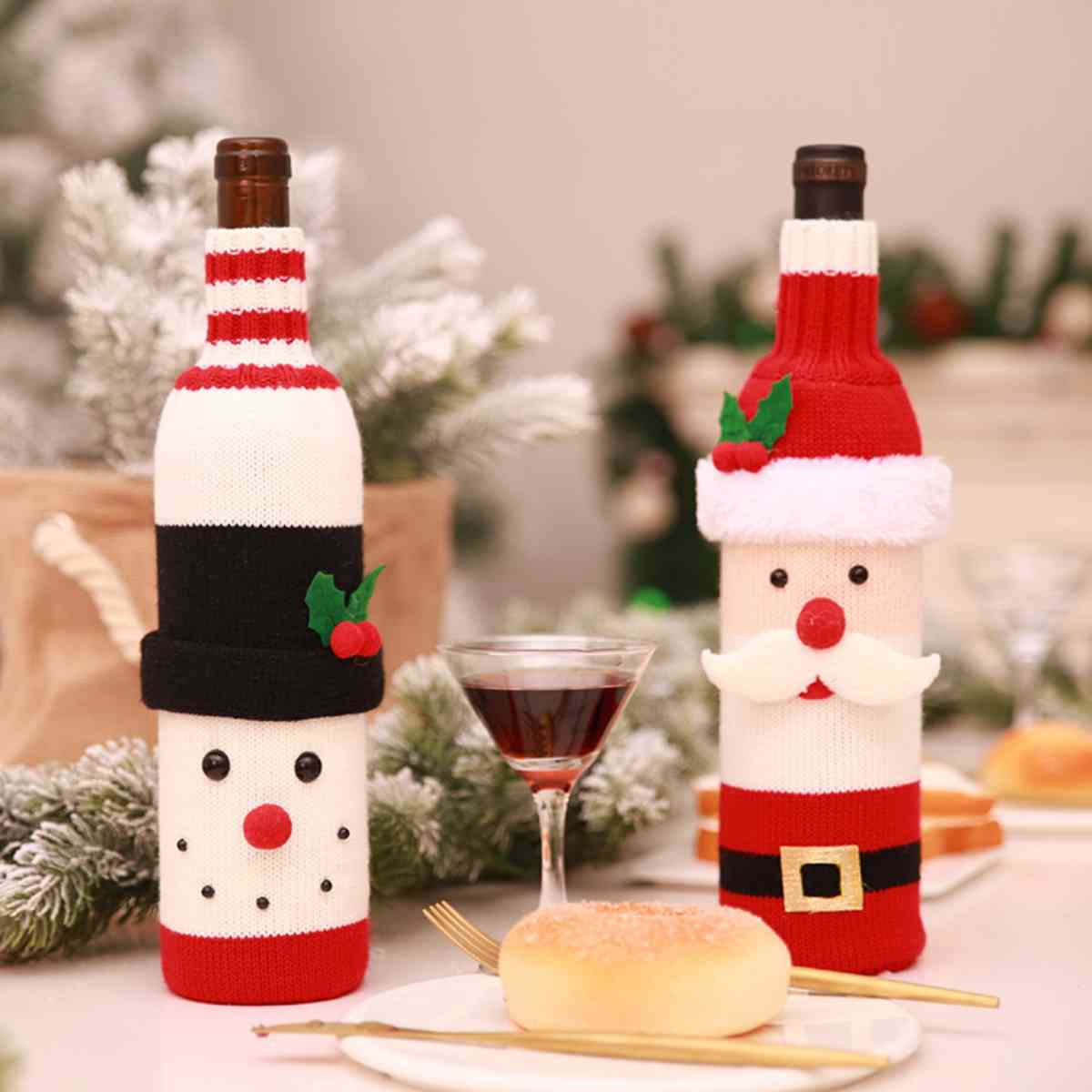 Christmas Wine Bottle Covers - 11" - [5-10 DAY DELIVERY] - T - 2 TYPES/STYLES -