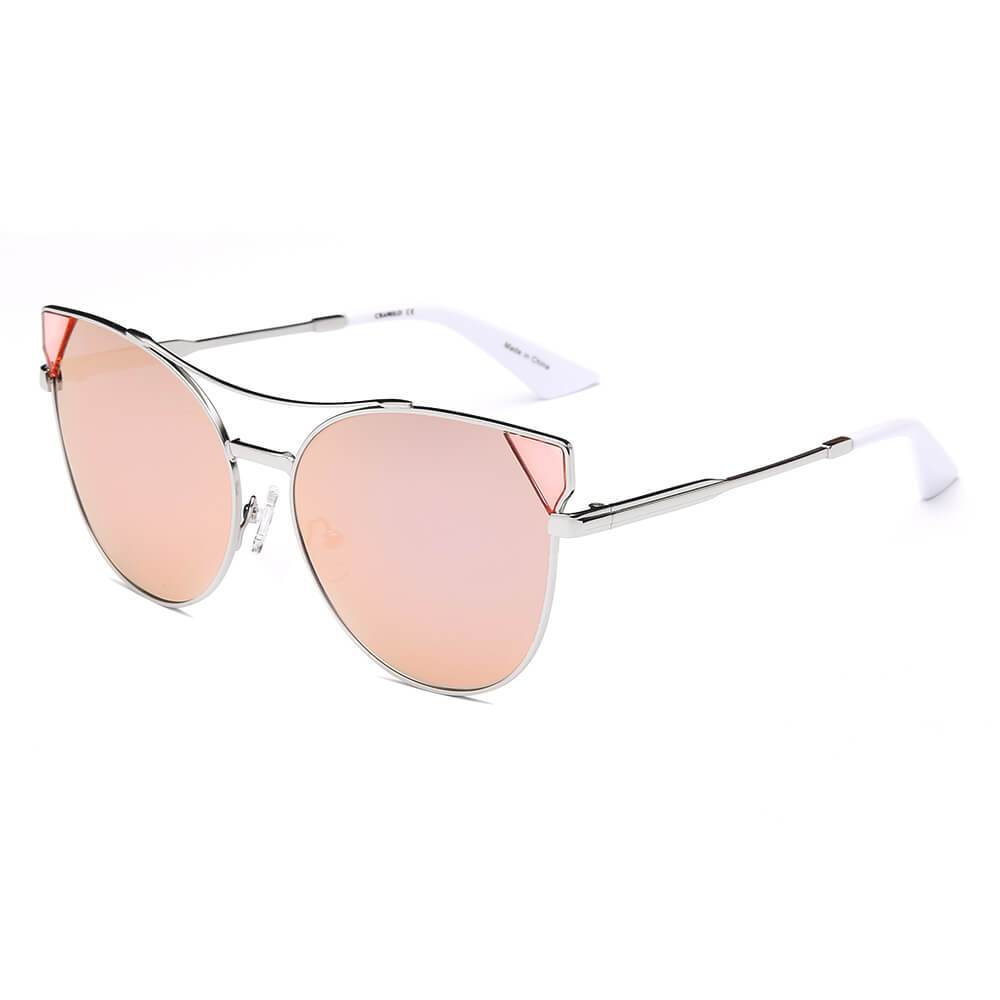 Aspen | CA02K - Womens Trendy Mirrored Lens Cat Eye Sunglasses - 5 COLORS -