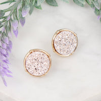 Thumbnail for Druzy Round Post Earrings - 18 COLORS -