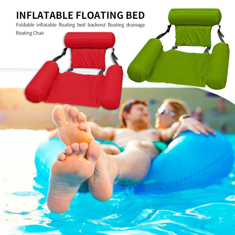 Summer Inflatable Water Hammock / Chair / Lounger - Air Mattresses - Bed Beach Water Sports Lounger Chair - [5-9 DAY DELIVERY] - PVC - 6 COLORS -