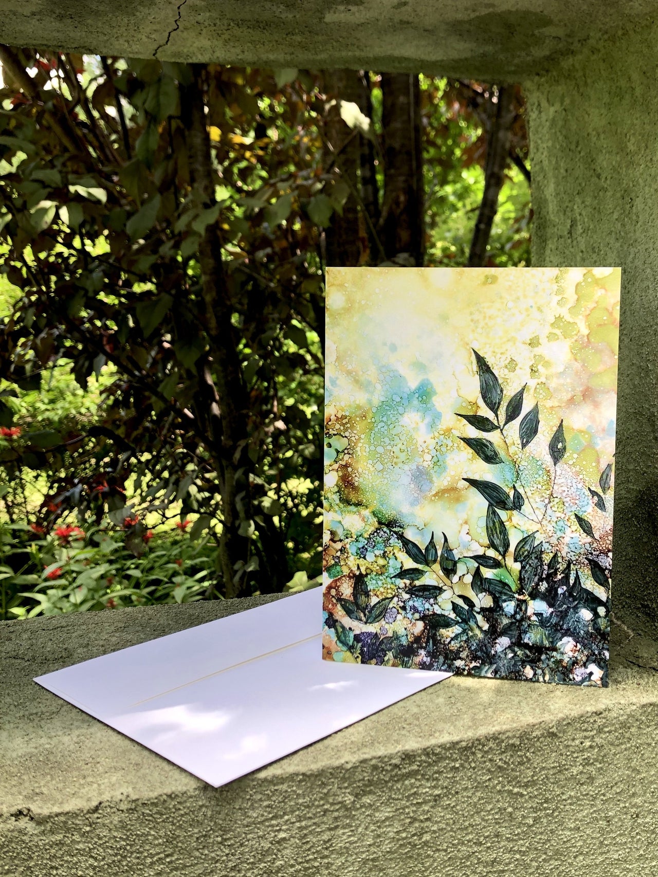 Shadow Leaves : Greeting Card - 5"X7" - 1 OR SET(6) -