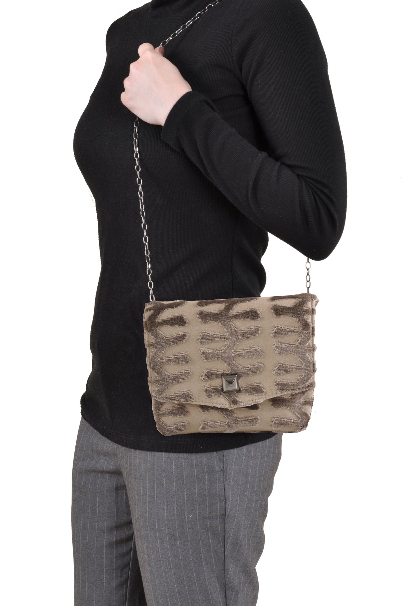 Totem Taupe Square Clutch - 1 COLOR -