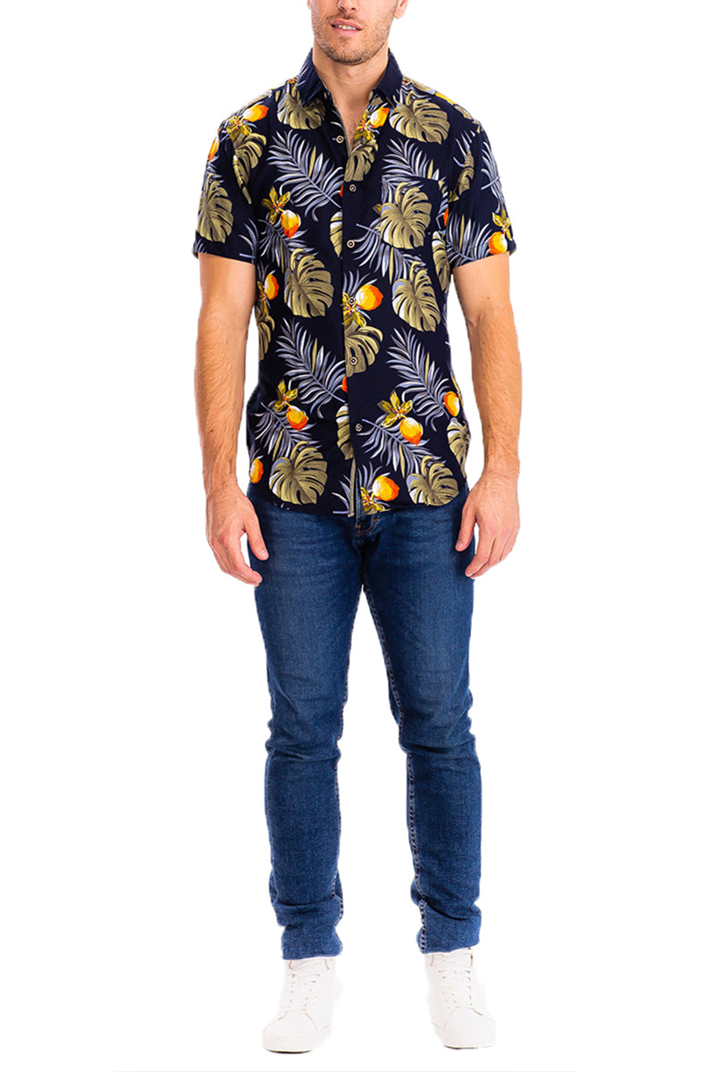 WEIV - Digital Print Hawaiian Short Sleeve Shirt -