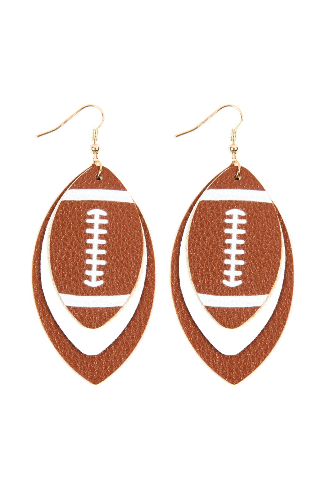 Football Sports Layered Leather Earrings -