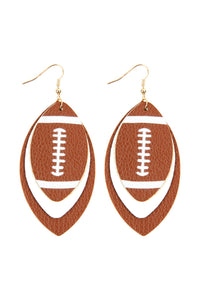 Thumbnail for Football Sports Layered Leather Earrings -