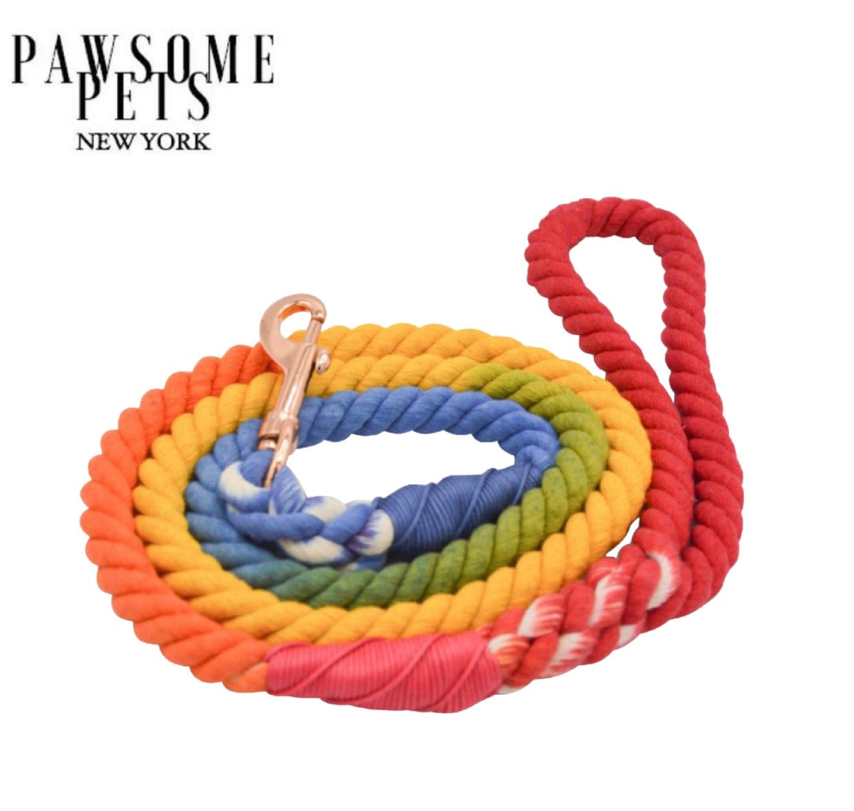 Rope Leash - Dark Rainbow -