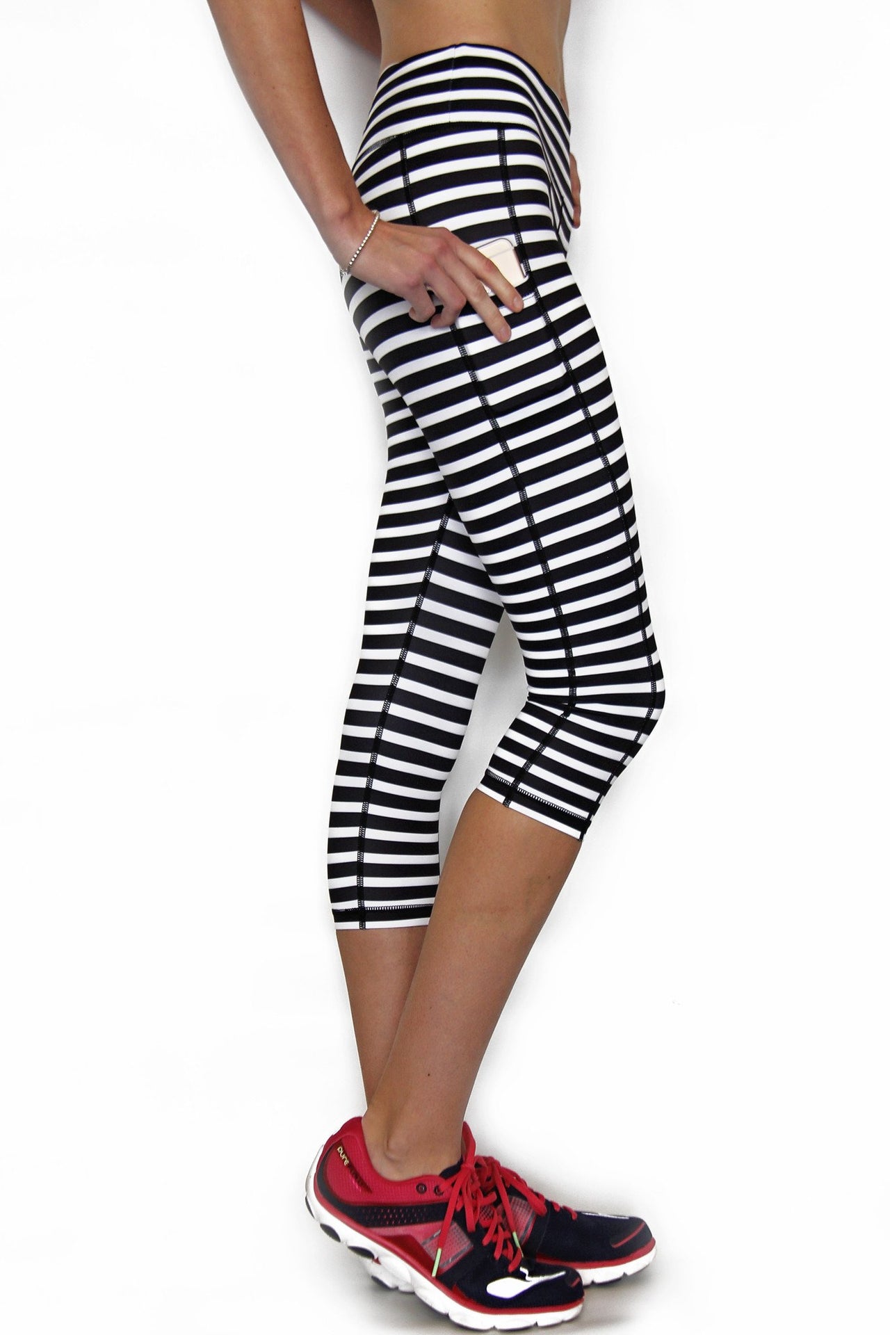 Belcorva - Black and White Stripe - Pocket Capri - 1 COLOR -