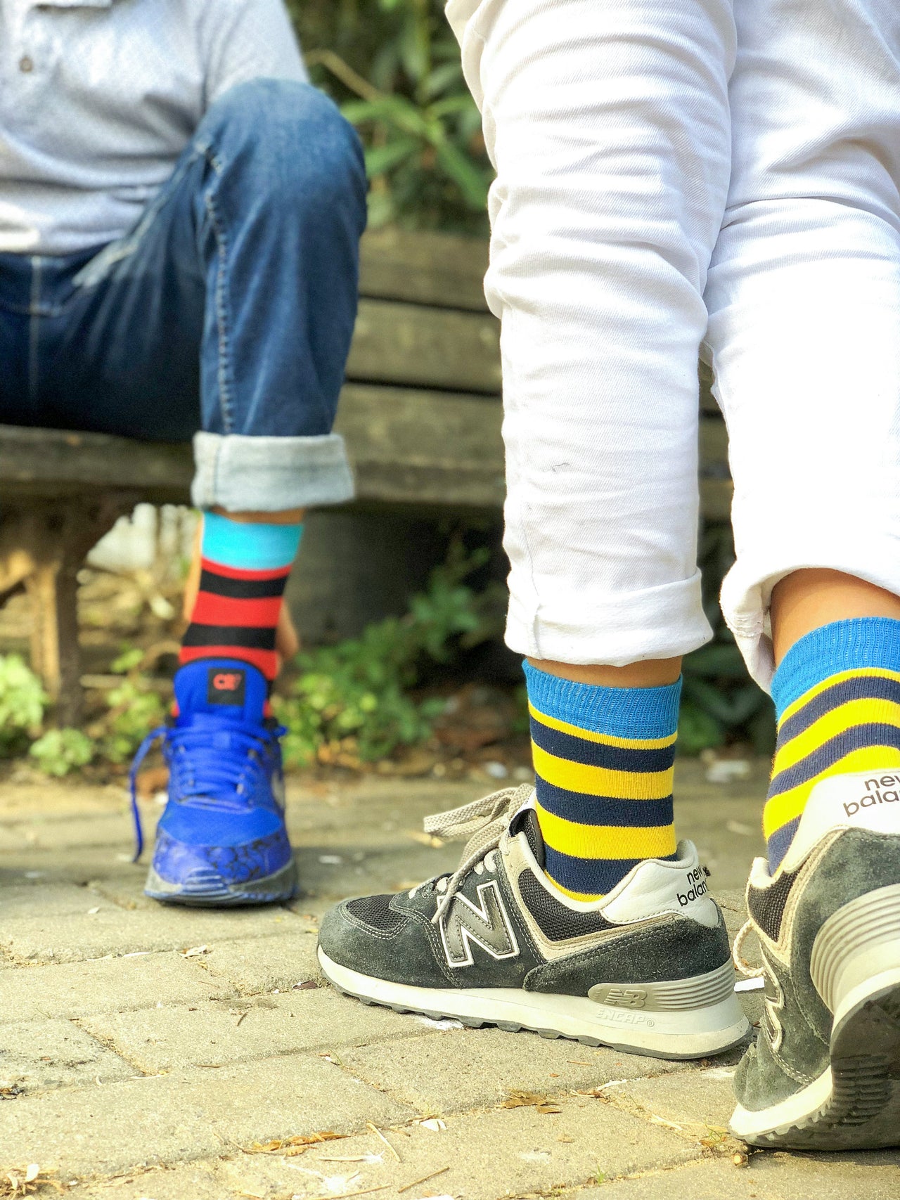 Kids Blue Canary Stripe Socks - 1 COLOR -