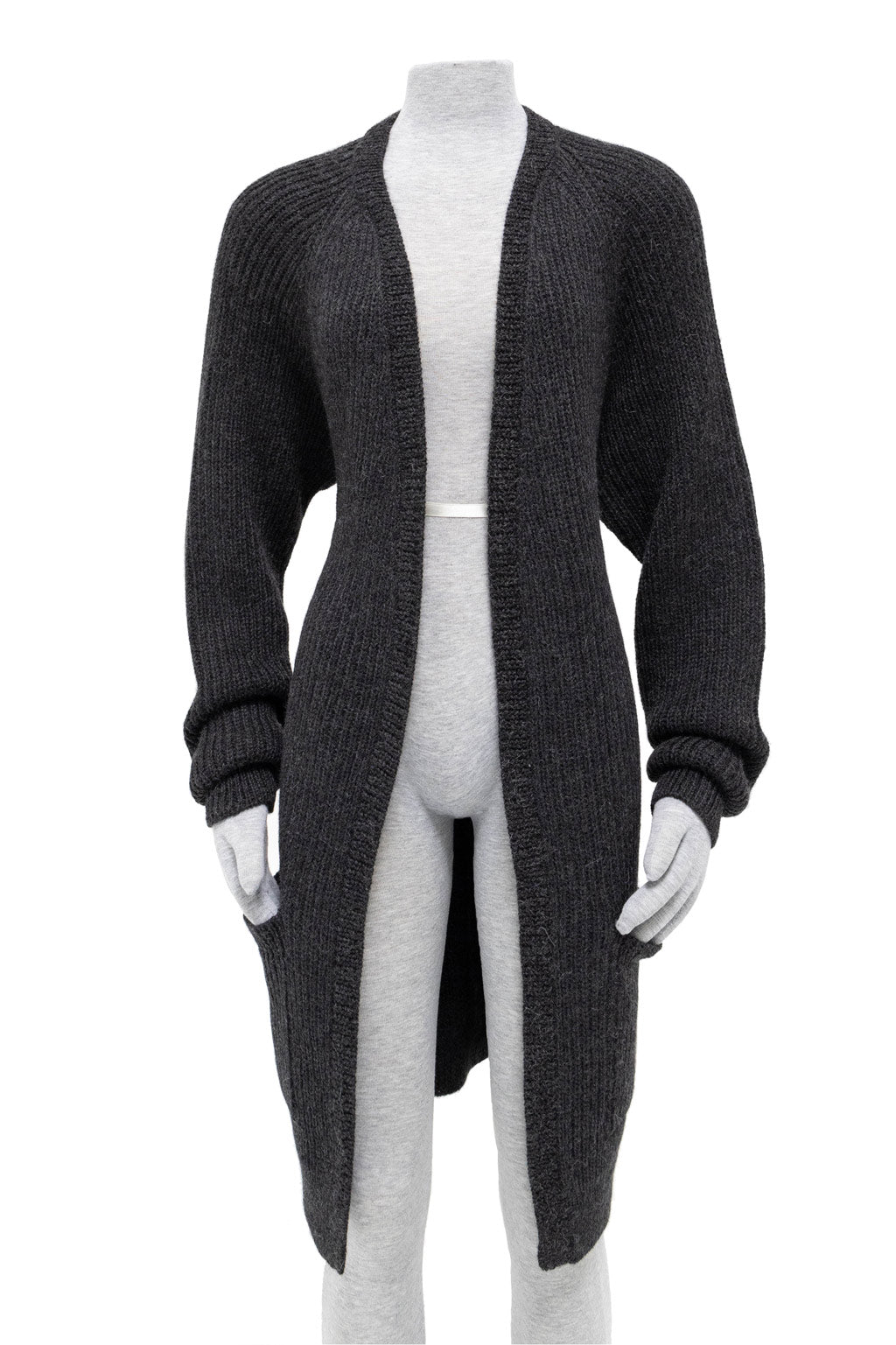 Cabin Measures - Heavy Knit Alpaca Wool Sweater Coat in Carbon -