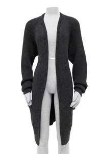 Thumbnail for Cabin Measures - Heavy Knit Alpaca Wool Sweater Coat in Carbon -