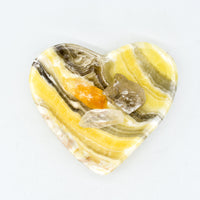 Thumbnail for Whyte Quartz - Heart Shaped Bowl in Zebra White or Amber Onyx - 4 STONE TYPES -