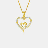 Thumbnail for Moissanite 925 Sterling Silver Heart Pendant Necklace