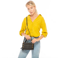 Thumbnail for Black Leather Crossbody Bag -