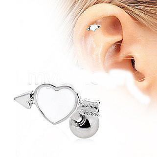 316L Surgical Steel Arrow Through Your Heart Cartilage Earring -