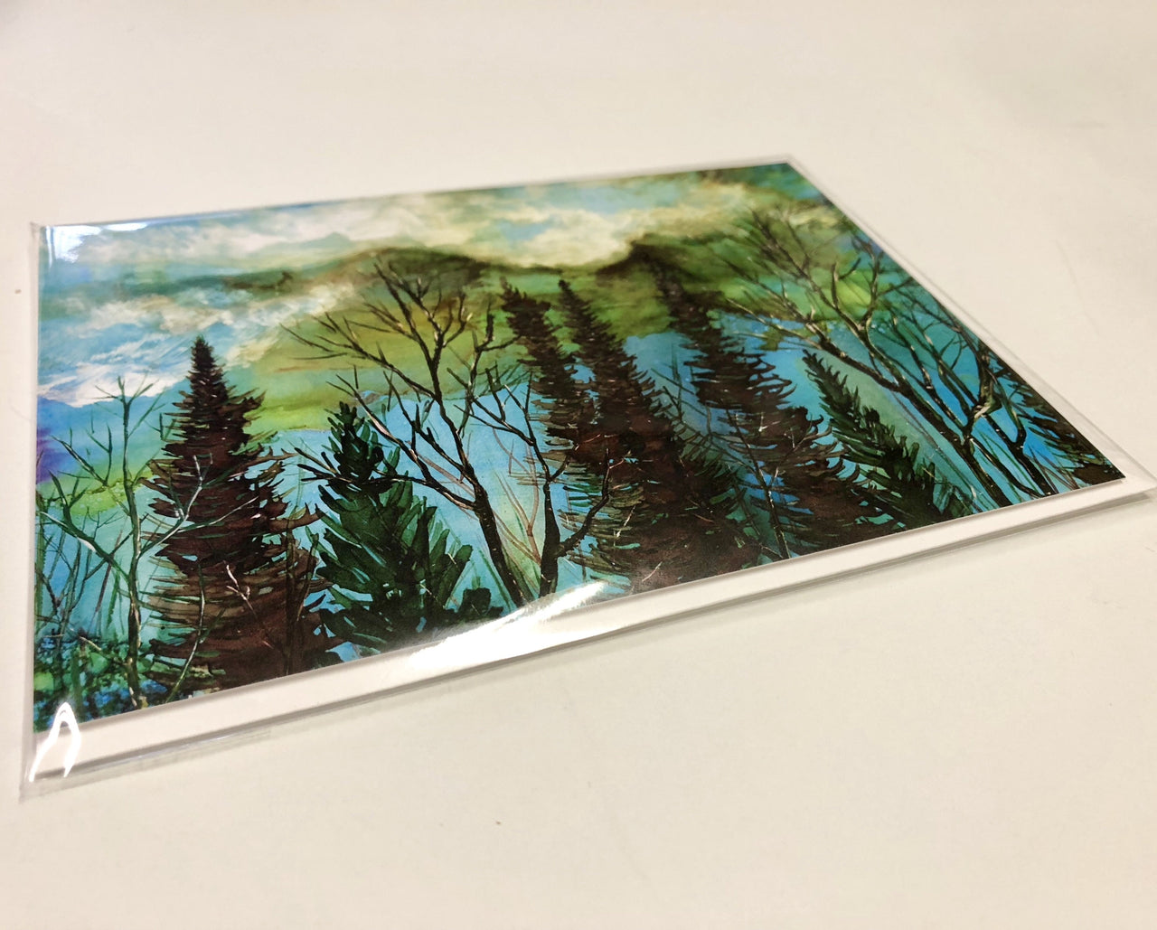 Green Sky Landscape : Greeting Card - 5"X7" - 1 OR SET(6) -