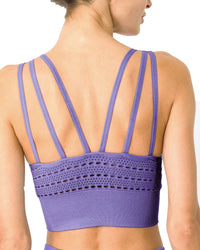 Thumbnail for Savoy - Mesh Seamless Bra With Cutouts - Purple - 1 COLOR -