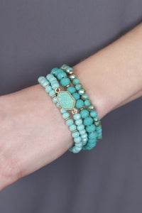 Thumbnail for Druzy Glass Beads Bracelet Set - 7 COLORS