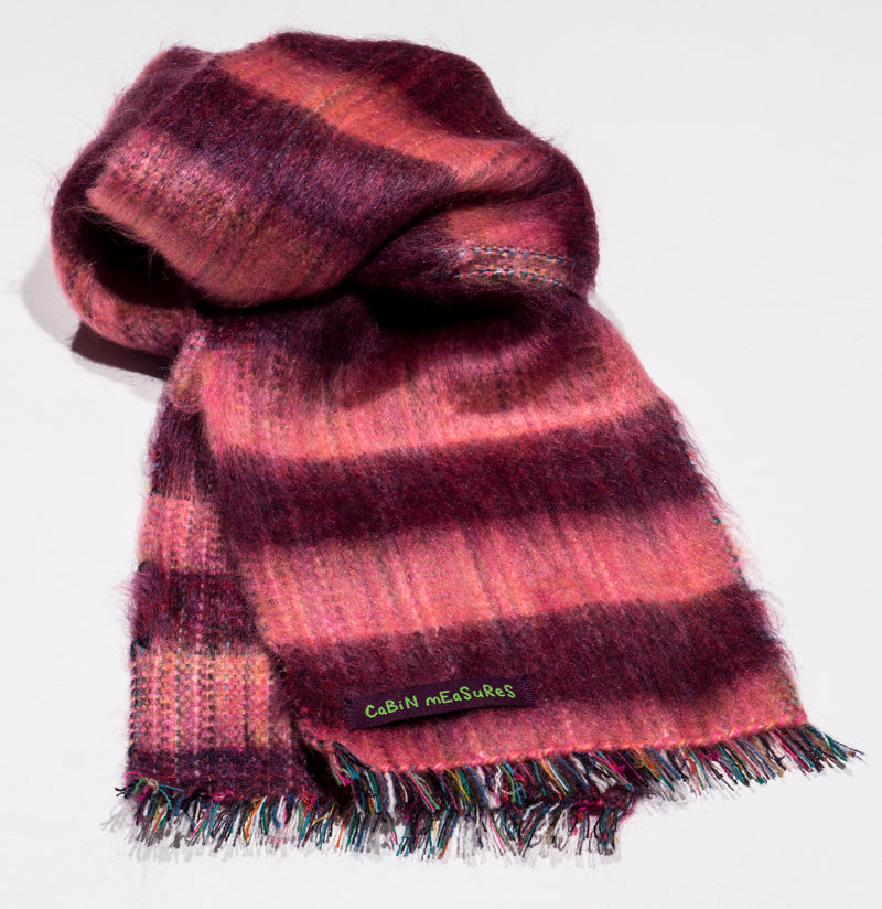 Kids Alpaca Berry Striped Scarf - 1 COLOR