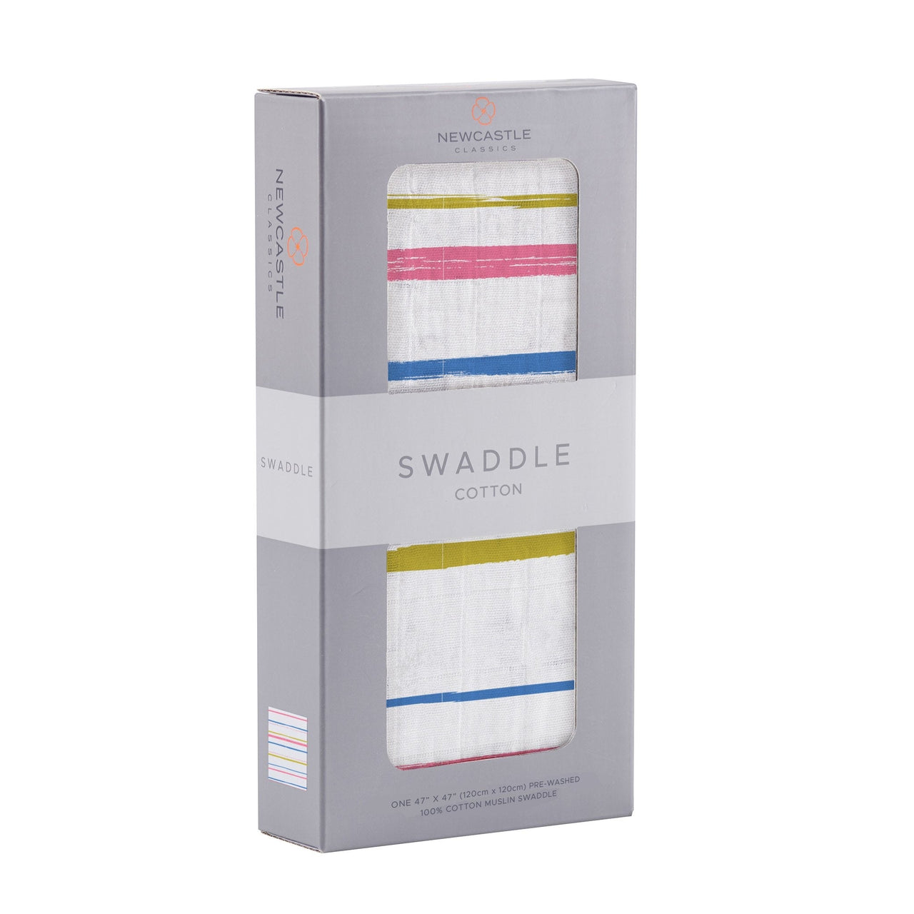 Newcastle - Watercolor Stripe Cotton Muslin Swaddle -