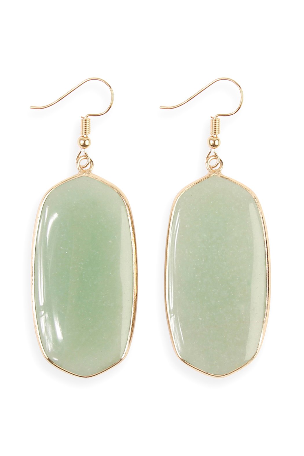 USA - Natural Oval Stone Earrings - 9 COLORS -