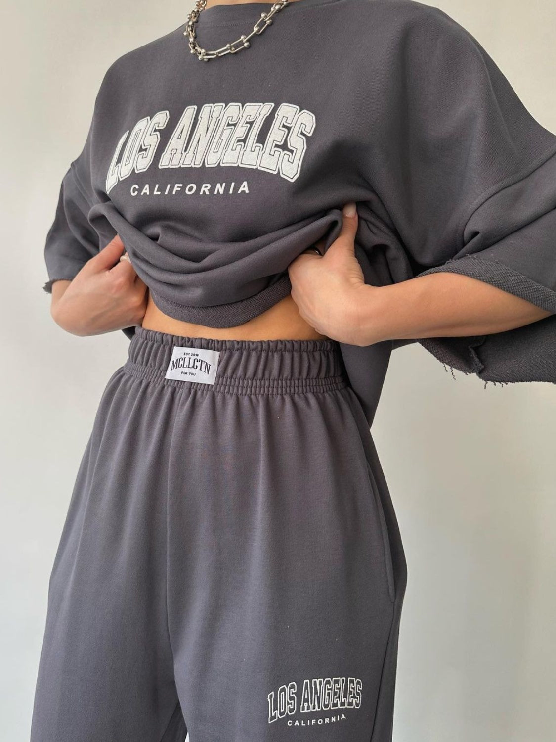 LOS ANGELES CALIFORNIA Graphic Sweatshirt and Sweatpants Set - 2 PCS. - T - 5 COLORS -