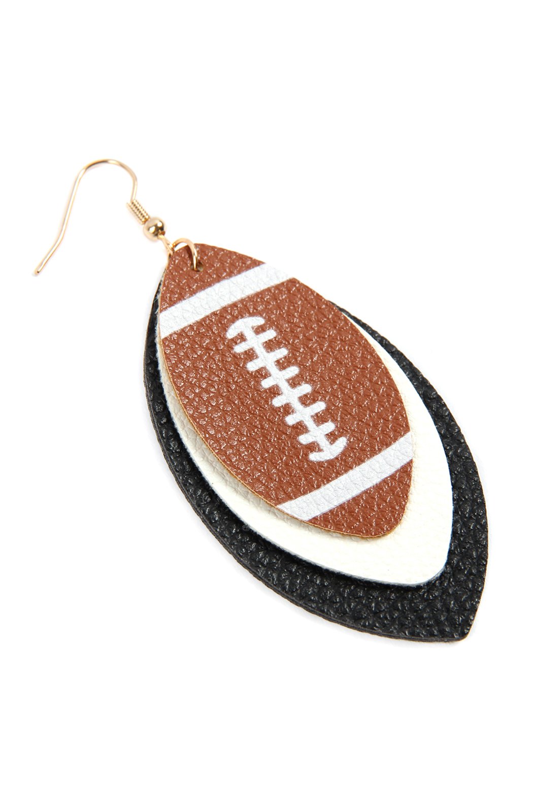 Football Sports Layered Leather Earrings -