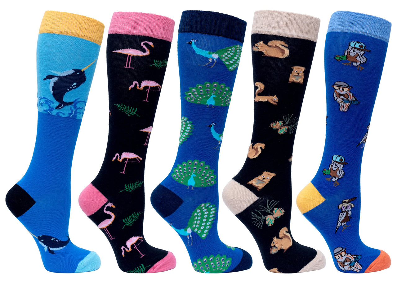 Women's Animal Planet Knee High Socks Set - 5 PACK -