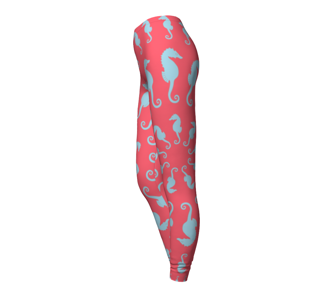 Summer Ties - Seahorse Leggings - Coral Pink - 1 COLOR -