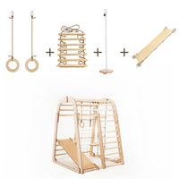 Thumbnail for Indoor Wooden Playground for Children - 6in1 Playground + Swings Set + Slide Board