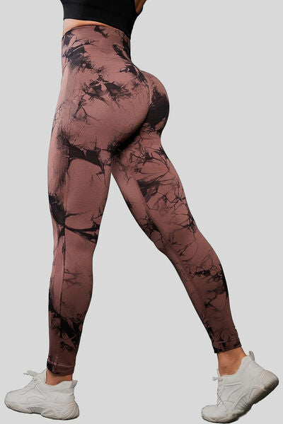 Printed High Waist Active Leggings - T - 5 COLORS -