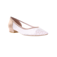 Thumbnail for Lace Pointed Toe Ballerina (Light Pink)