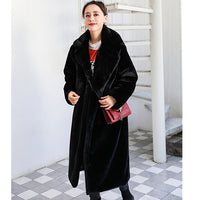 Thumbnail for Sharon Tatem - Plush Thick Warm Loose - Faux Rabbit Fur Coat - Loose Lapel - 11 COLORS -