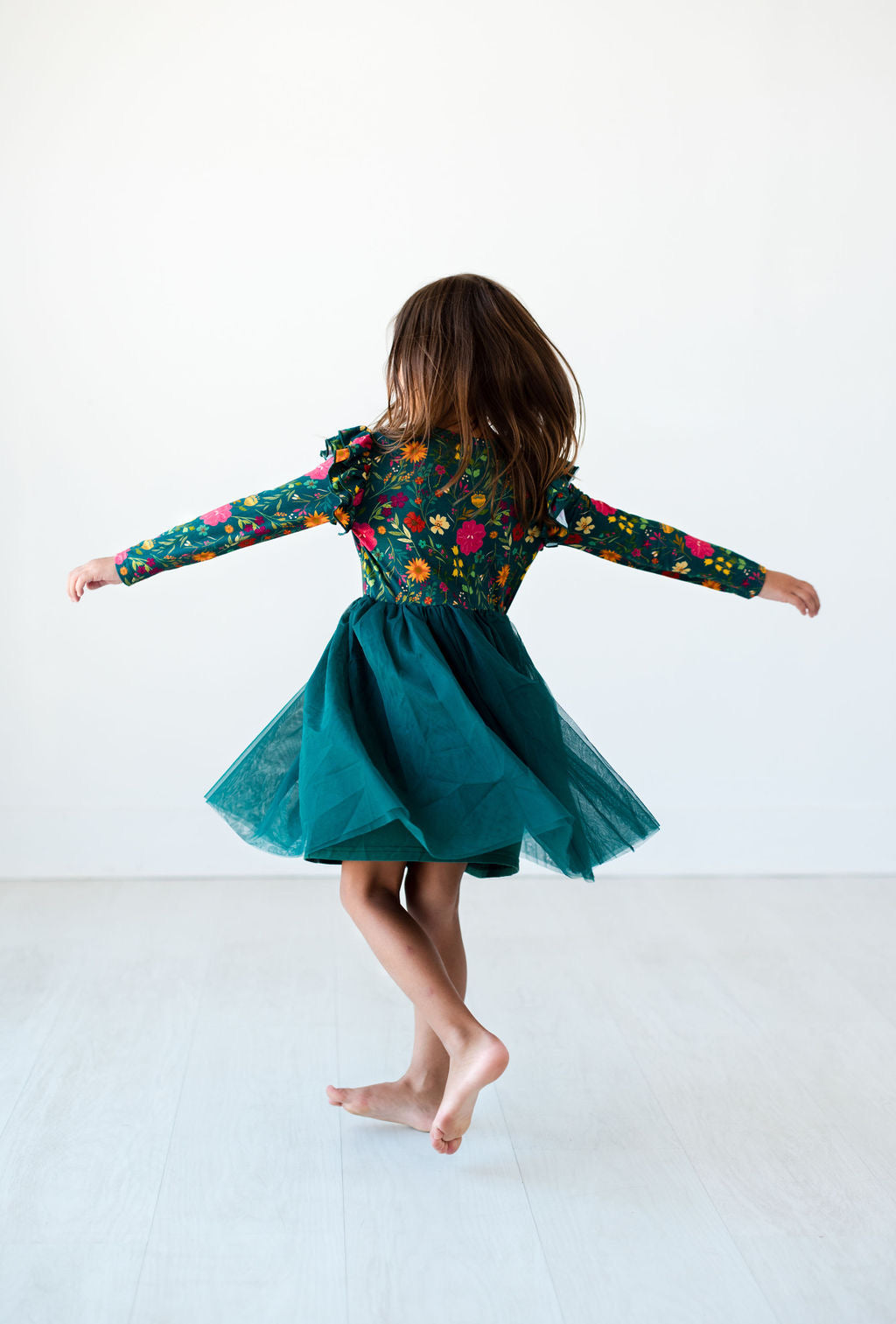 Eclipse Kids - Long Sleeve Tulle Dress - Moody Flowers - SIZES 2T THRU 11/12 -