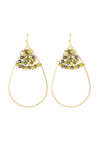 Thumbnail for Open Teardrop With Rondelle Beads Earrings - 13 COLORS -