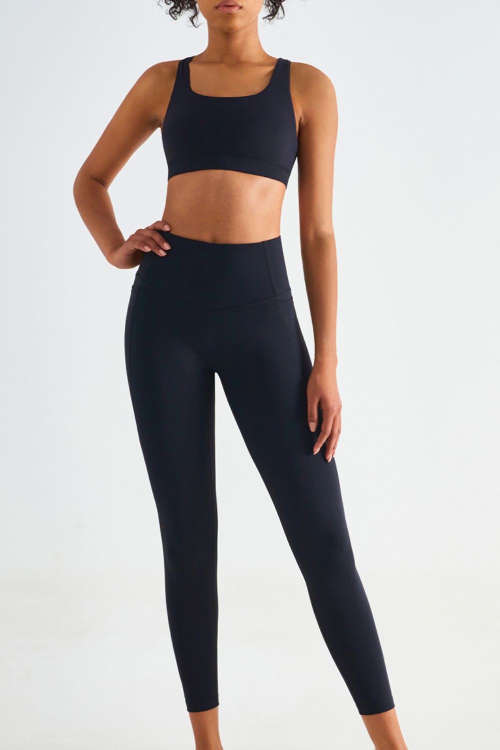 Wide Waistband Sports Leggings with Pockets - T - 6 COLORS -