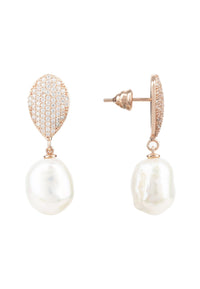 Thumbnail for LATELITA - Baroque Pearl Classic Drop Earrings - Rosegold -