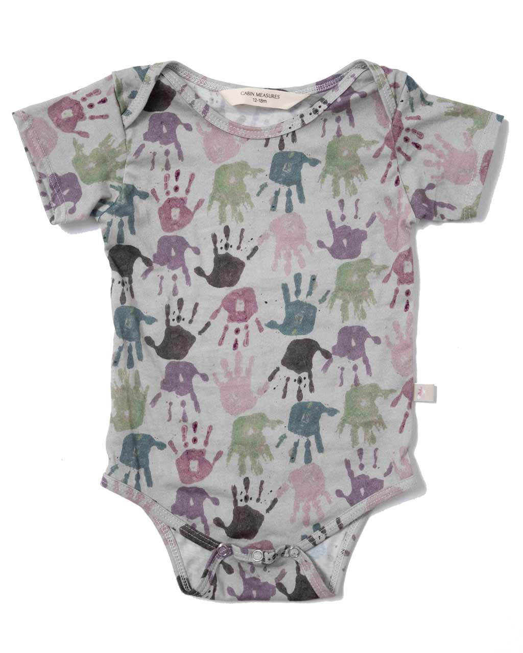 Cabin Measures - Baby Onesie / Organic Cotton Baby Bodysuit / HANDPRINTS -