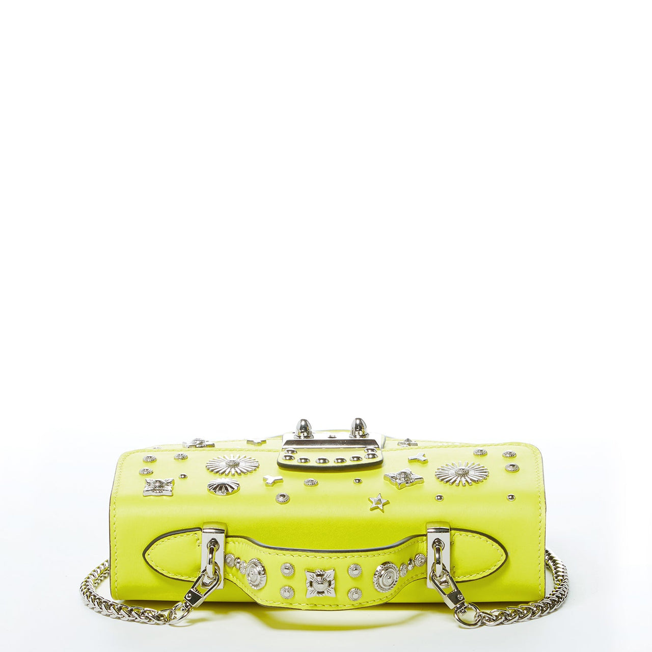 The Hollywood Bright Yellow Studded Leather Crossbody Bag -