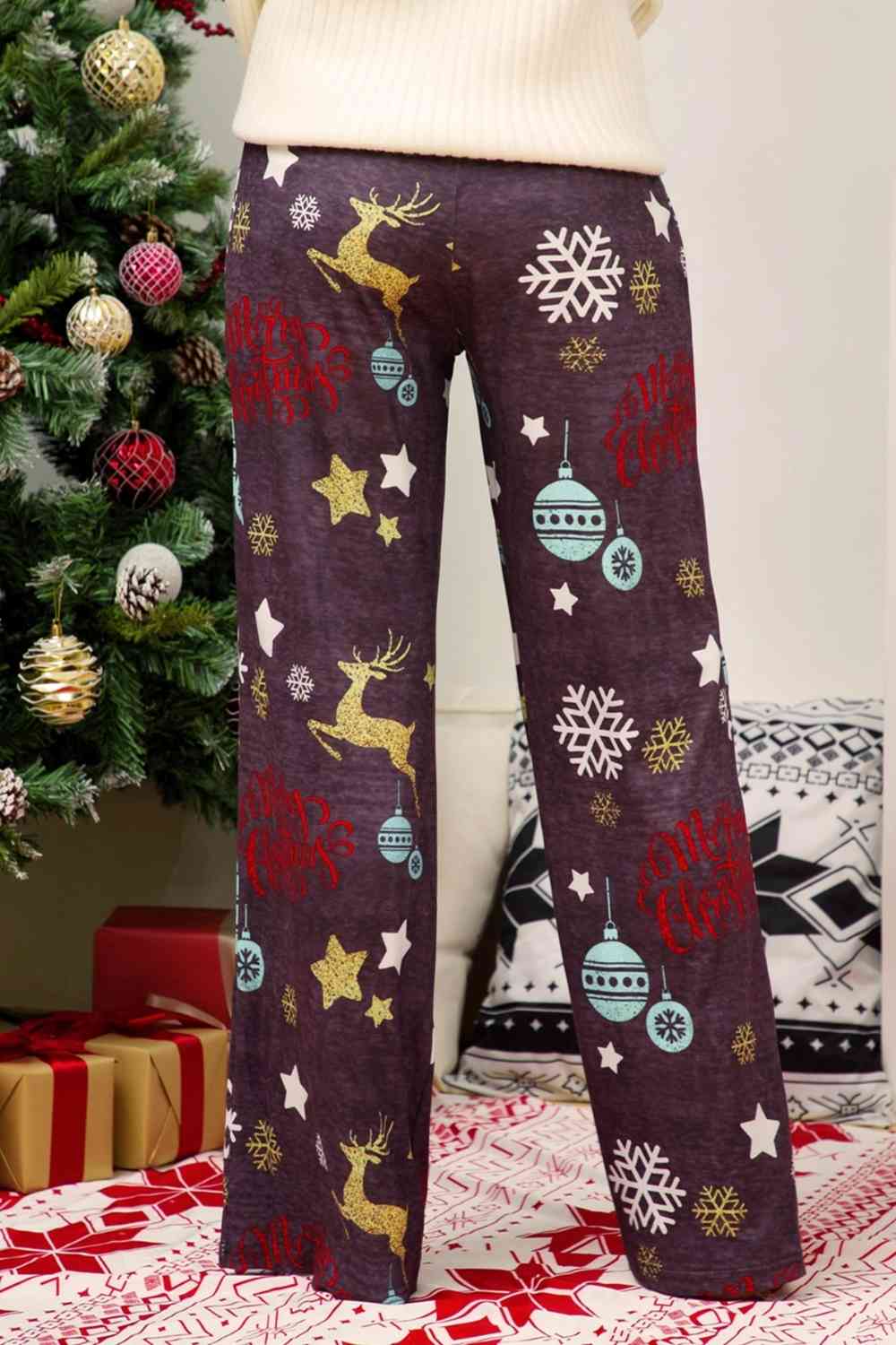 Christmas Straight Leg Pants - T - 3 COLORS -