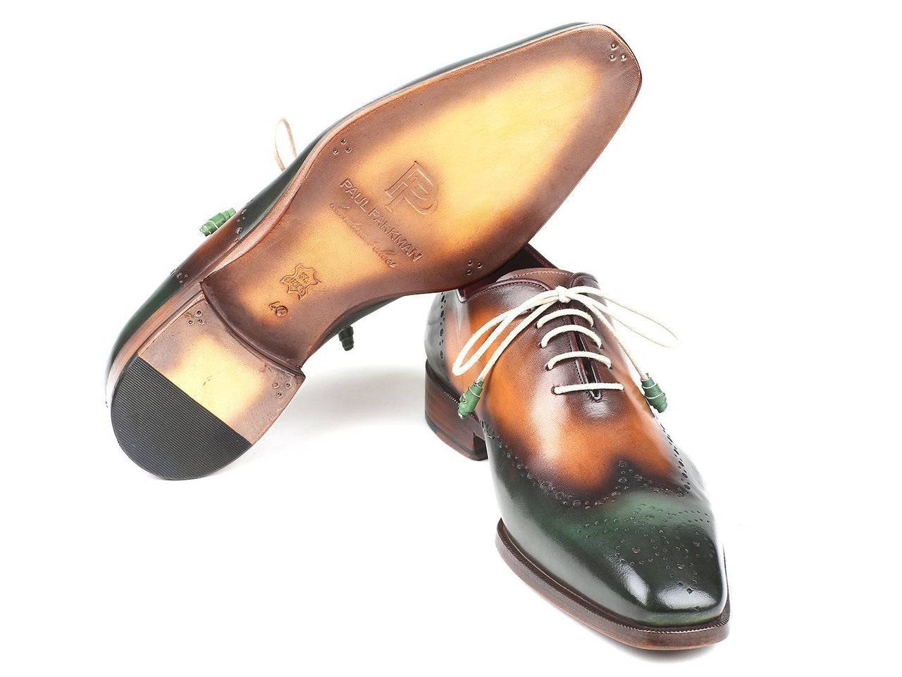 Paul Parkman - Green & Camel Wingtip Oxfords -