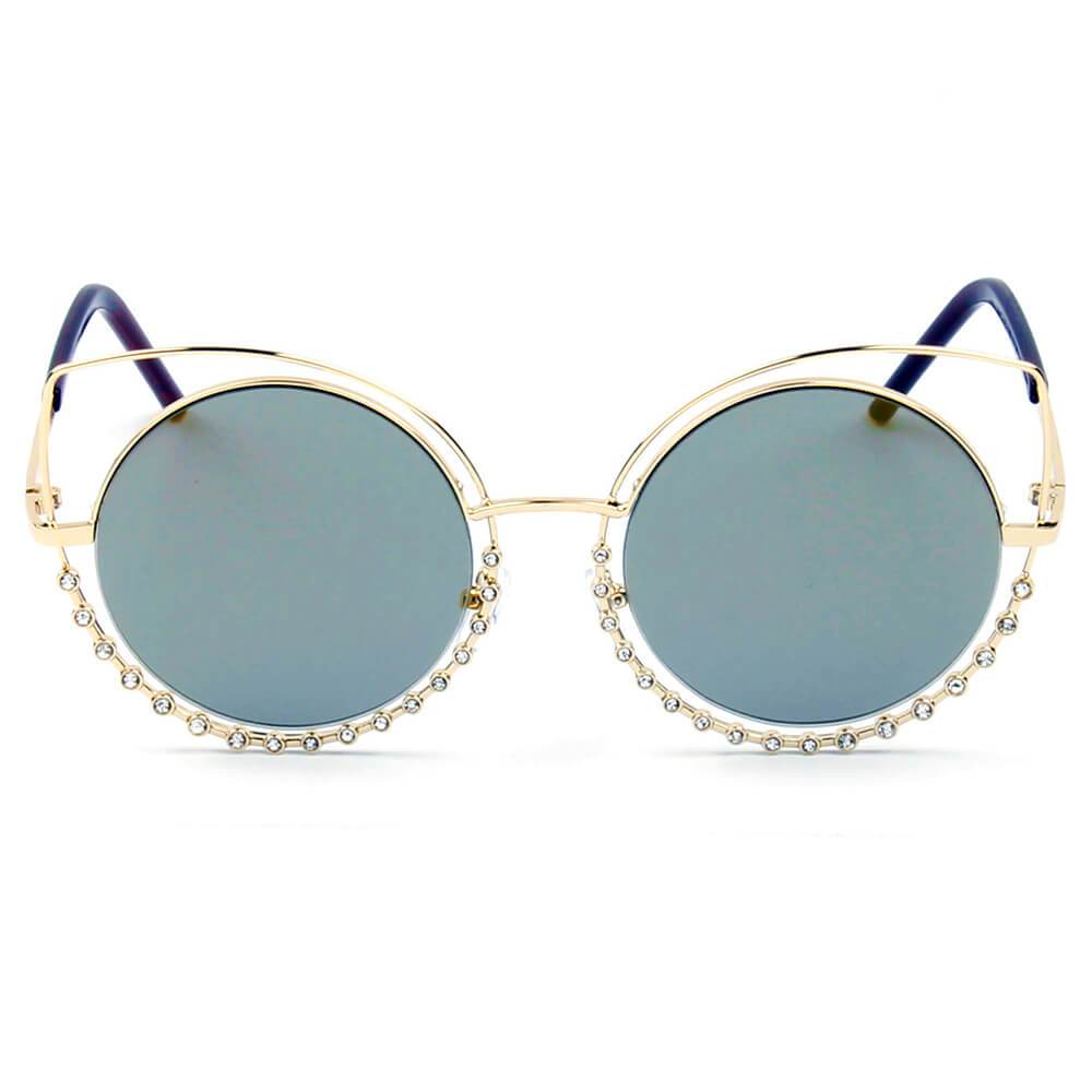 Holland | A21 - Designer Pearl-Studded Cut-Out Cat Eye Princess Sunglasses - 5 COLORS -