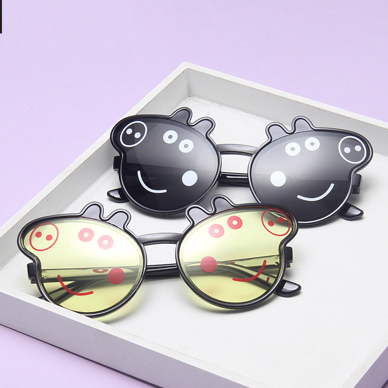 Fashion Kids Sun Glasses Cute Designers Cartoon Pig Shades Sun Glasses Children Sunglasses  - [10-15 DAY DELIVERY] - 8 COLORS -