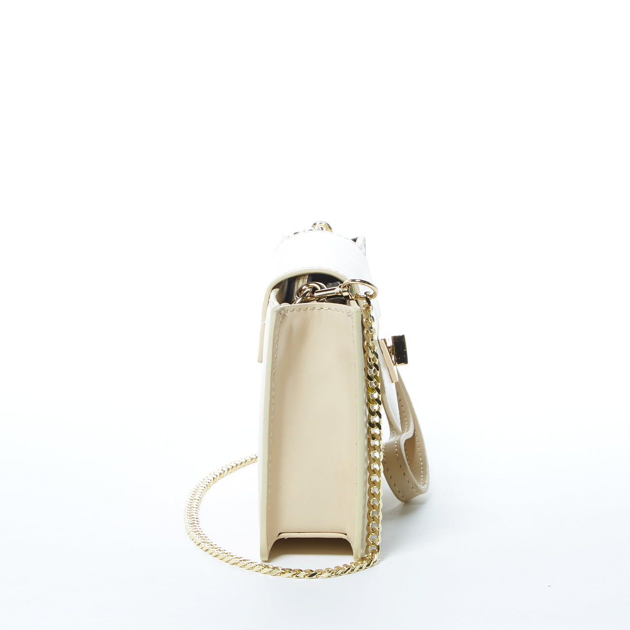 Mary Off White Mini Crossbody Bag Leather Wristlet -