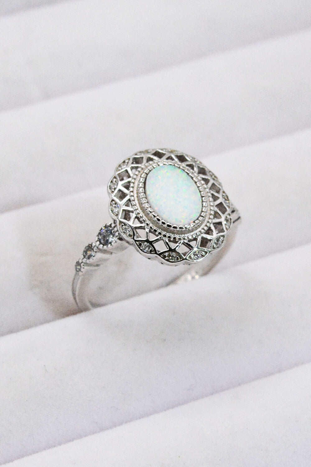 Feeling The Love 925 Sterling Silver Opal Ring - T - SIZES 5 THRU 10 - 1 COLOR -